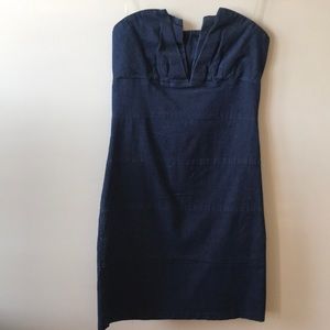 Denim strapless dress